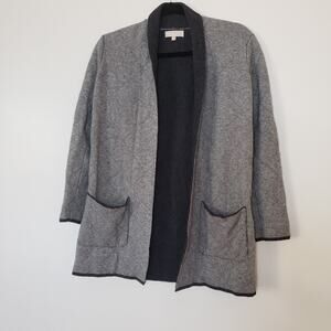 Bendetta B Wool Cashmere Open Duster Sweater Jacket Grey Charcoal Size Medium